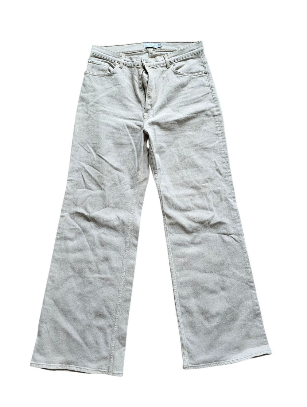 & Other Stories Wide Leg High Rise Light Cream Jeans Size 32